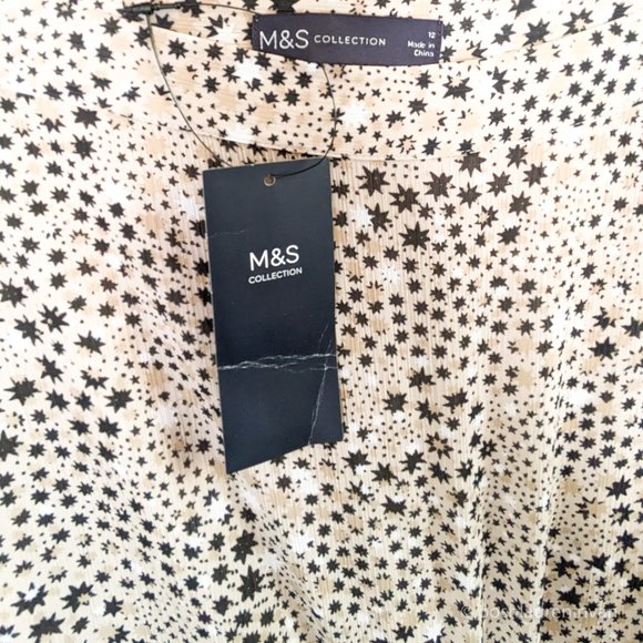 M&S Collection Star Print Ruffled Skirt  *NWT* – Size US 8 - Picture 4 of 6